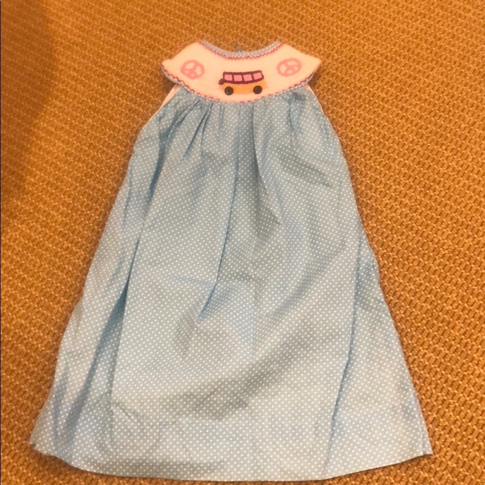 Light blue polka dot dress